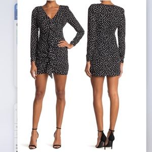 Likely Corinne Ruched Ruffle Polka Dot Mini Dress